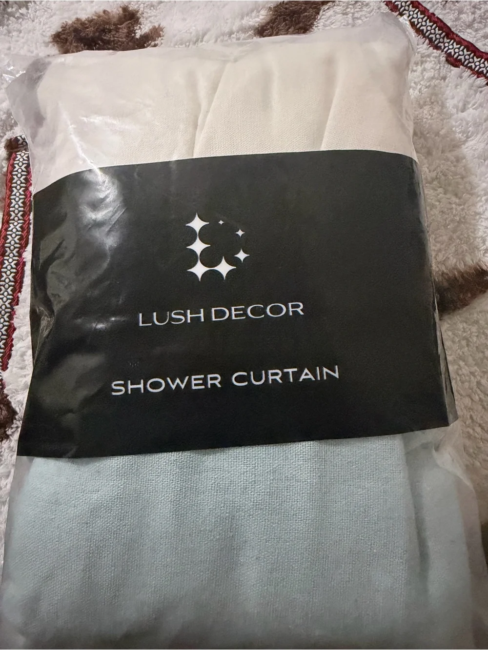 Lush Decor Ivory Shower Curtain - Classic Solid Style